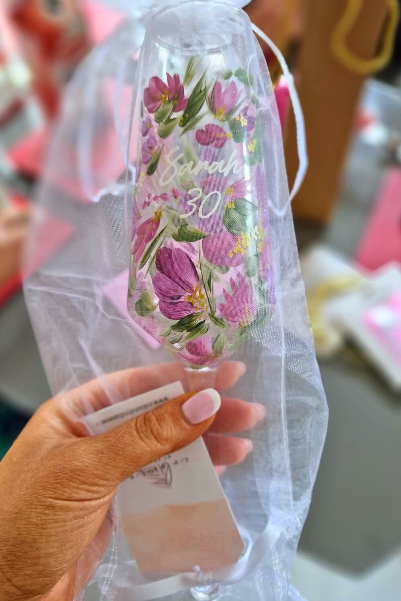 Hand-Painted Champagne Flute