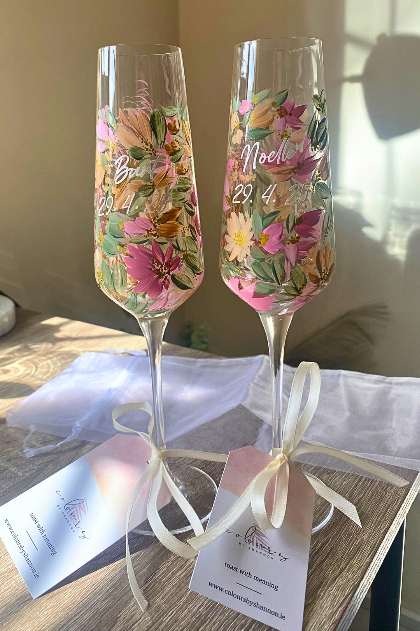 Hand-Painted Champagne Flute