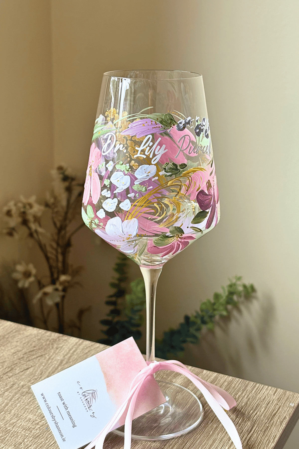 Hand-Painted Gin | Wine Glass