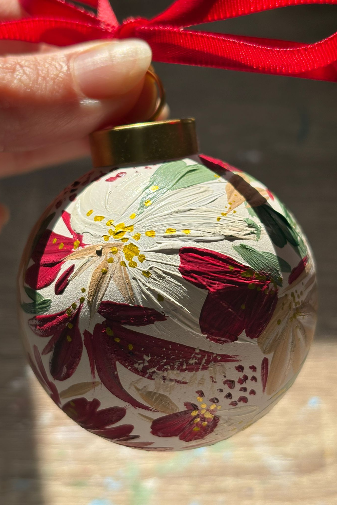 Hand-Painted Ceramic Christmas Bauble