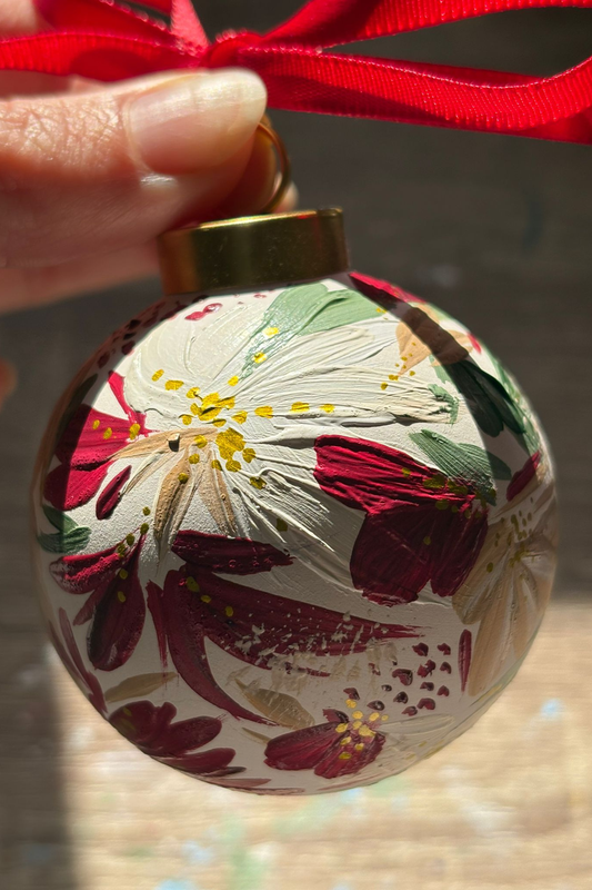 Hand-Painted Ceramic Christmas Bauble