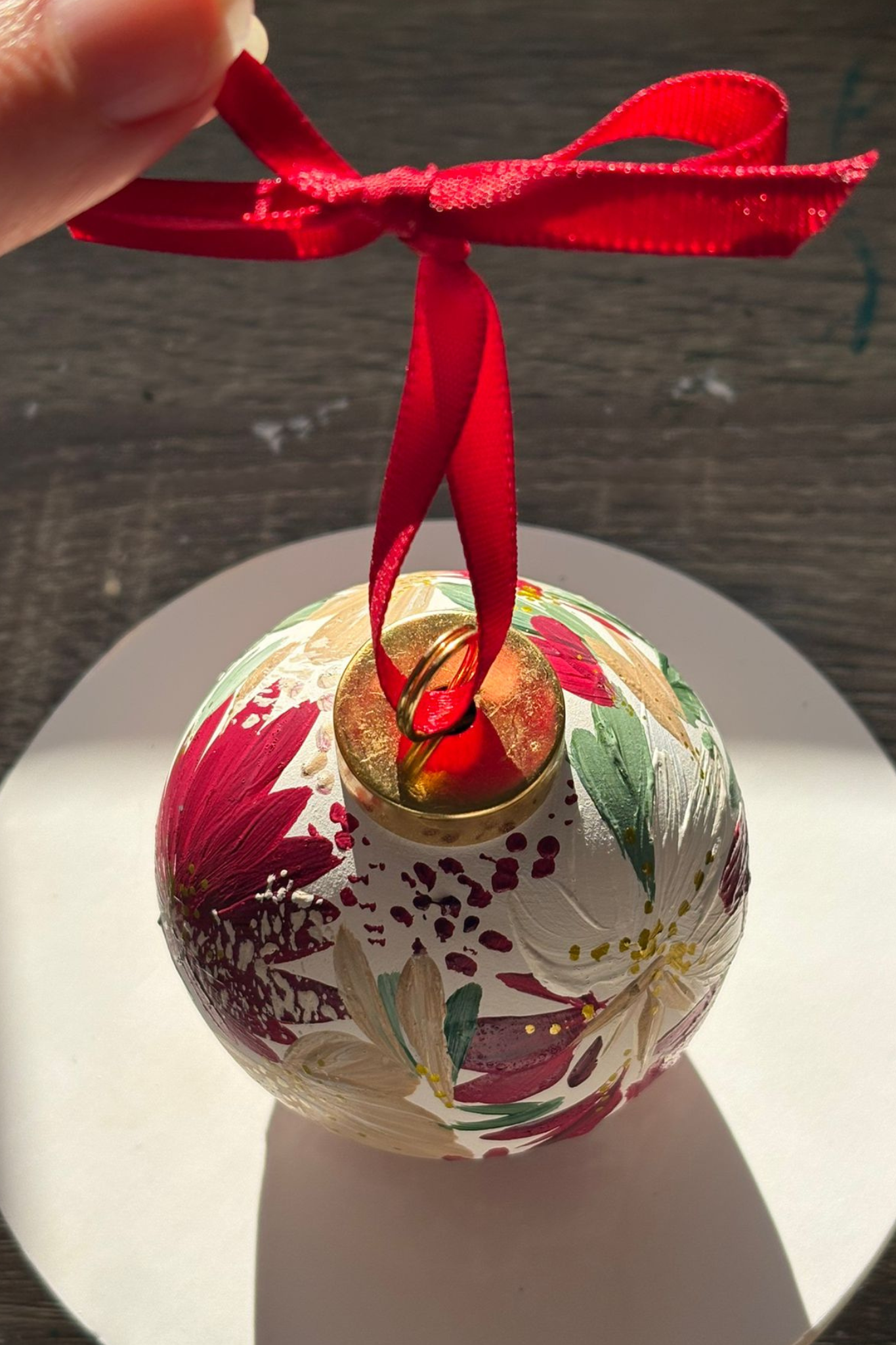 Hand-Painted Ceramic Christmas Bauble